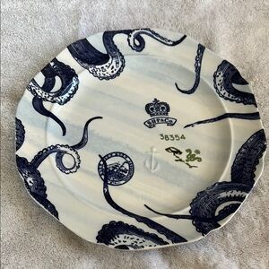 FOUR Anthropologie “From the Deep” Dinner Plate 10”